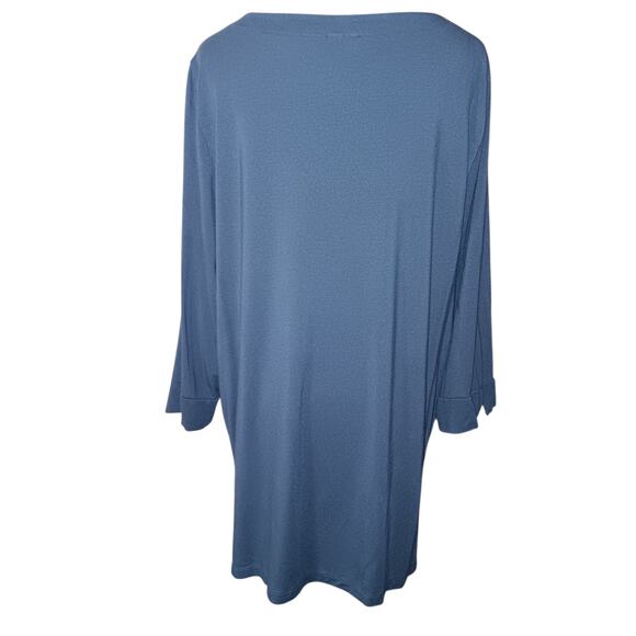 CHICO'S 3 Long‎ Tunic Top Modal Knit Shirt XL Blue Stretchy Casual Work Travel - Picture 3 of 9